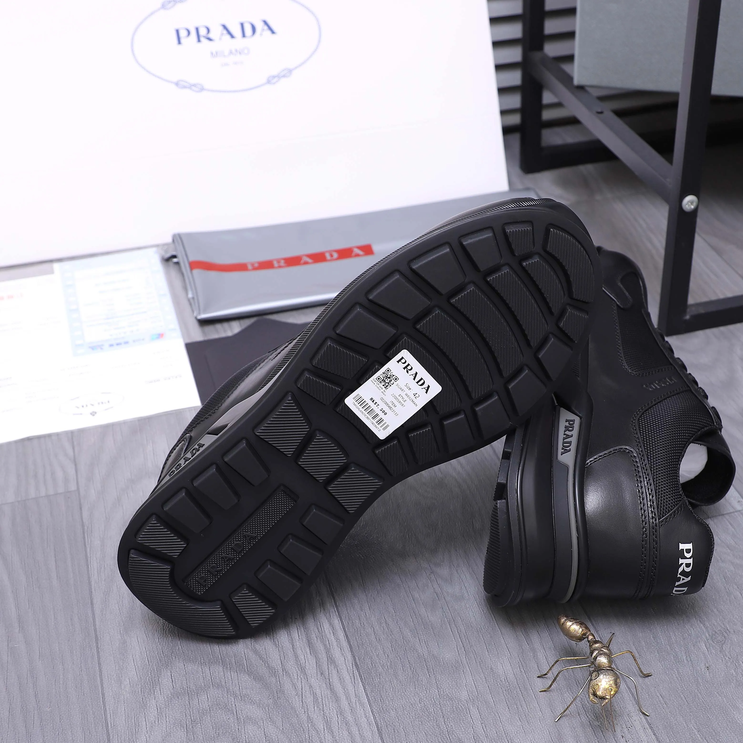 Men's shoes 💰p620 Product trademark: Men's shoes 💰pRADA [Prada] casual shoes, regular size. Size: 38-45 Product materials: selected high-quality cowhide stitching mesh upper mesh lining cowhide insole original rubber outsole
